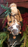 #SSH25  HOLLY SCHMIDT "Clay Face Santa Riding Sheep" ONE OF A KIND