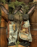 #MRS-RBB  "Mrs Rabbit" With Wood Chick in Pouch By Dawn's Attic Treasures