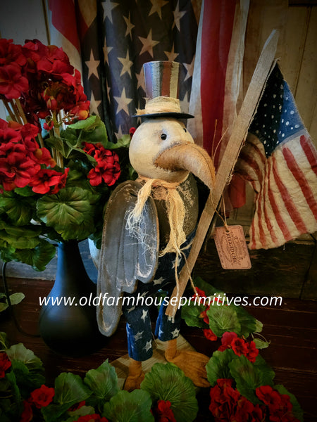#RCEG  RUGGED CHIC "Patriotic Eagle With Flag" Made In The USA