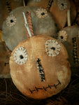 #BYC-OP Primitive Flat Grungy Orange Jack O Lantern 🎃 Bowl Filler  MADE IN AMERICA!