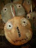 #BYC-OP Primitive Flat Grungy Orange Jack O Lantern 🎃 Bowl Filler  MADE IN AMERICA!