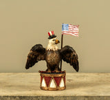 #241114  Patriotic Eagle on Drum Statuette