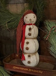 #DAW-4BSNW  Primitive "Frosty" Snowman With Bells & Night Hat