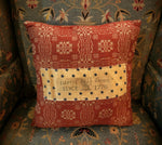 #WRN1340-I Primitive Woven Pillow Woven With "Liberty Bell Tavern" Printed Tag
