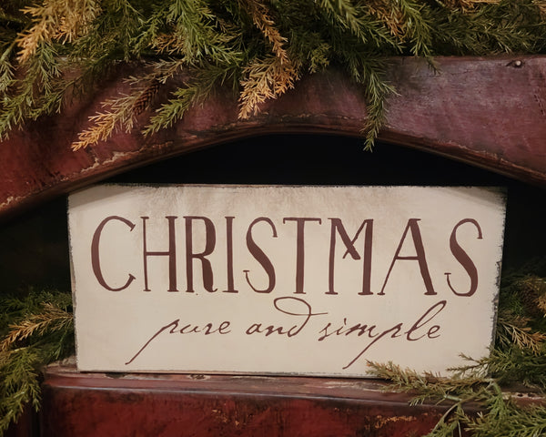 #11126  "Christmas Pure & Simple" 8x16In Wood Sign