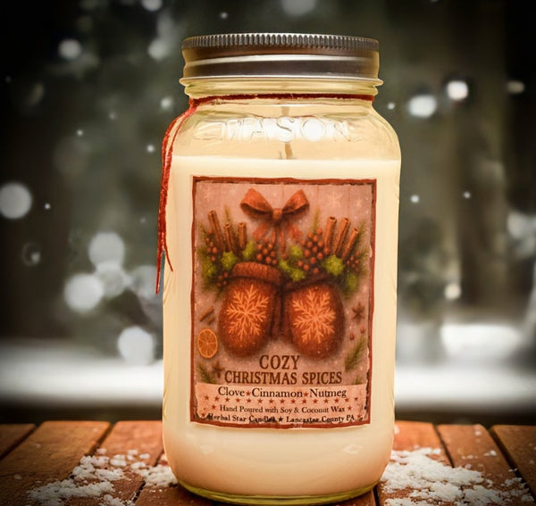 #CZ24 "Cozy Christmas Spices" 24oz Soy Jar Candle