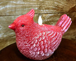 #CA293  Cardinal Shaped Moving Flame LED Candle 6.1x4.3x3.5In