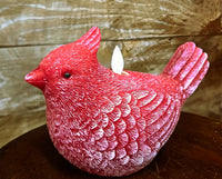 #CA293  Cardinal Shaped Moving Flame LED Candle 6.1x4.3x3.5In