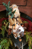 #SSH25  HOLLY SCHMIDT "Clay Face Santa Riding Sheep" ONE OF A KIND