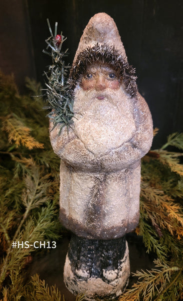 #HS-CH13 Handmade Chalkware Belsnickel by Holly Schmidt