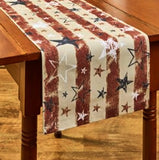 #4871-126  Distressed Flag Table Runner - 14x42In