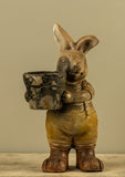 #248232  Brown Bunny w/ Black Pot Planter