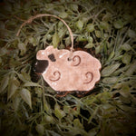 #1022SHP  Redware Sheep Ornament