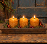 #MSSCB Primitive "Dark Mustard" Slant Side Wood Candle Tray