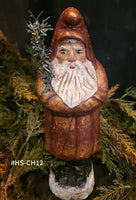 #HS-CH12 Handmade Chalkware Belsnickel by Holly Schmidt