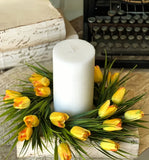 #8639 Teeny Tiny Yellow Tulip 4In Candle Ring