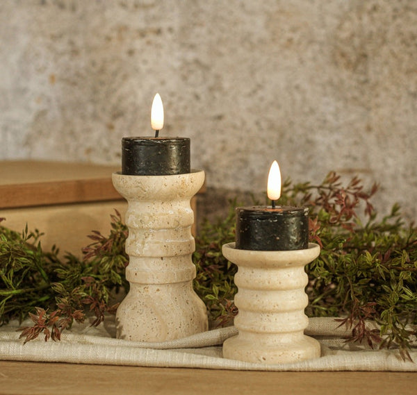 #NY236556  Set of 2 3D Flame Black Tealight Candles