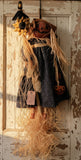 #1HSRC Hanging Scarecrow With Crow & Sunflower BY RUGGED CHIC