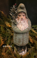 #HS-CH16 Handmade Chalkware Belsnickel by Holly Schmidt