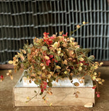 #V91670  12In Bog Pimpernel Half Sphere - Red