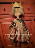 #26MA-LL Primitive Large "Lady Liberty" With Striped Dress by MOSES ALLEN COLLECTION
