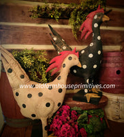 #WWPD-B Primitive Polka Dot Black Rooster 🐓 MADE IN THE USA