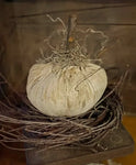 #DAW-DWP Primitive Cloth "Dirty White" Pumpkin Bowl Filler Made In The USA!