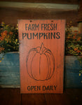 #WHFF "Farm Fresh Pumpkins" Wood Sign On Wire MADE IN THE USA!