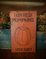 #WHFF "Farm Fresh Pumpkins" Wood Sign On Wire MADE IN THE USA!