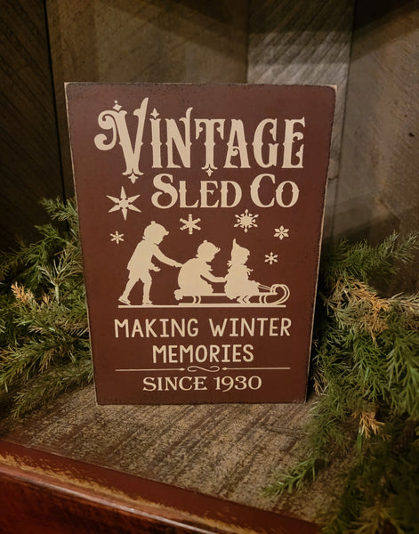 #VS710 "Vintage Sled Co" Wood Sign
