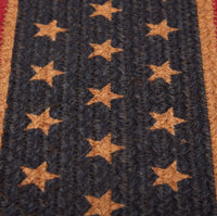 #34064 "Liberty Stars Flag" Jute Stair Tread Oval 8.5x27In