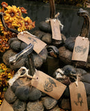 #GBCOCO Grungy Black "Cocoa Bean Burlap Bag" Pumpkin Stack By MOSES ALLEN COLLECTION