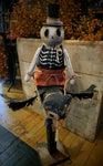 #RC-F251 RUGGED CHIC Skeleton Guy Riding Owl