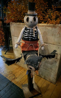 #RC-F251 RUGGED CHIC Skeleton Guy Riding Owl