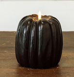 #NY236451 Primitive Black 3D Flame 6.5 Inch Tall Pumpkin Candle - 6Hr Timer