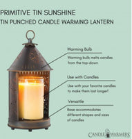 #TL102  Tin Punched Candle Warmer Lantern