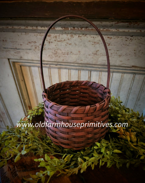 #TABRY-R Primitive "Red" Round Bottom Berry Basket