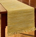 #104-G12  Basketweave Table Runner - 13x36In - Goldenrod