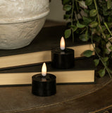 #872642  Set of 2 - 3D Flame Black Tealight Candles w/ Melting Effect