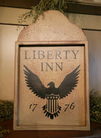 #LINN Small Tavern Style  "Liberty Inn 1776" Wood Sign MADE IN THE USA!