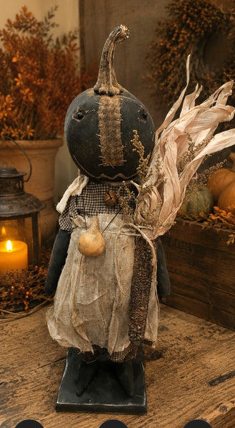 WS221185 7.5In Olive Green Tall Pumpkin – Old Farmhouse Primitives