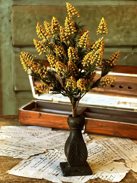 #M7501 Mustard Fenwick Buds Bush 17In
