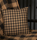 #56648  Black Check Fabric Pillow - 12x12
