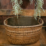 #M240190 Primitive Rattan Travelers Basket - Medium