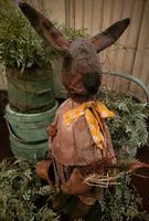 #PCDF33 Primitive "Lizzie" Chocolate Brown Bunny by Moses Allen Collection