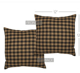 #56648  Black Check Fabric Pillow - 12x12