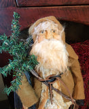 #SSH25  HOLLY SCHMIDT "Clay Face Santa Riding Sheep" ONE OF A KIND