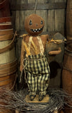 #OSR-DAW Primitive "OSCAR" Pumpkin Holding Crow By Dawn's Attic Treasures