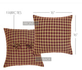 #32168  Burgundy Check Fabric Pillow - 16x16