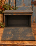 #BRBB Primitive Black Wood Bread Box